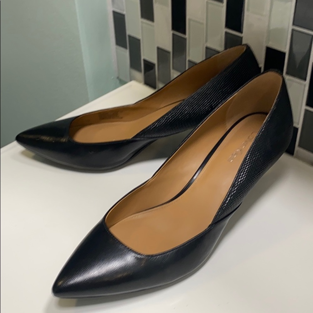Black kitten heel Calvin Klein shoes